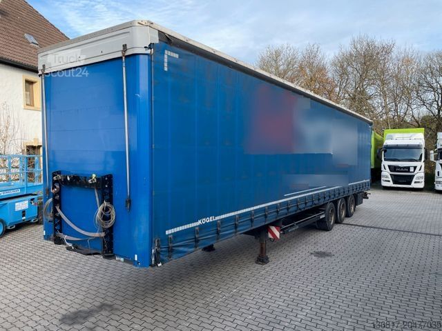 Open oplegger met zeil KÖGEL SN24 Plane Mega Edscha Hubdach Liftachse Überbr.