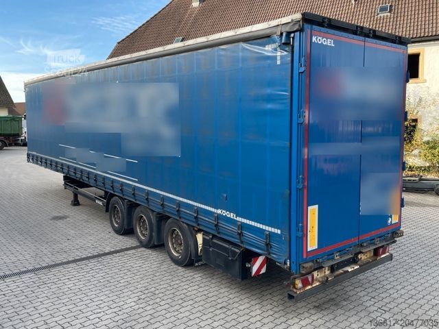 Open oplegger met zeil KÖGEL SN24 Plane Mega Edscha Hubdach Liftachse Überbr.