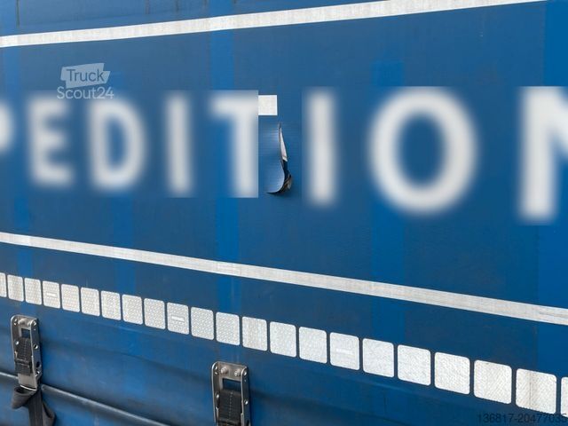 Open oplegger met zeil KÖGEL SN24 Plane Mega Edscha Hubdach Liftachse Überbr.