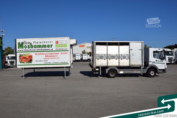 Viehtransporter MERCEDES-BENZ Atego 815 BDF-Viehaufbau + Kühlaufbau