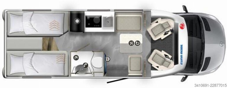 عربة تخييم شبه مدمجة Eura Mobil Xtura XT 686 EF alle Pakete Markise 18?Delta-F.