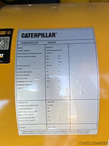 Agregado CAT DE500GC - 500 kVA Stand-by Generator - DPX-18220