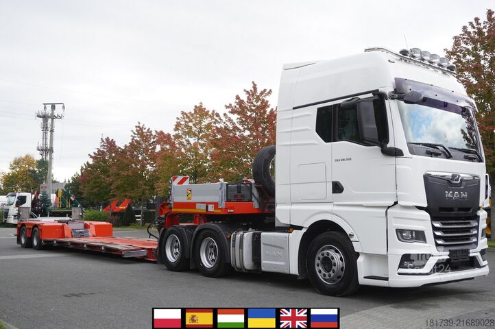 Cabină de dormit și semiremorcă gondolă MAN TGX 28.510 6×2/ Kässbohrer LB2 TIEF-BETT