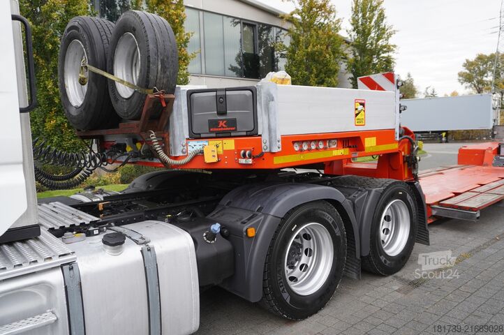 Cabină de dormit și semiremorcă gondolă MAN TGX 28.510 6×2/ Kässbohrer LB2 TIEF-BETT