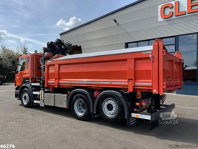 Sklápěč s jeřábem Scania P 320 HMF 14 Tonmeter Z-kraan Just 173.443 km!