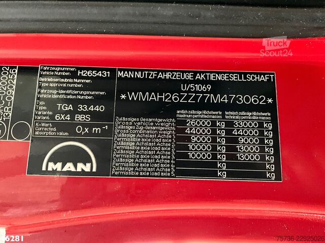 Damperli kamyon MAN TGA 33.440 6x4 Manual Full steel Kipper 12m³ Ju...