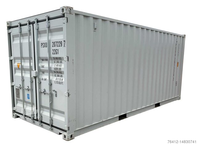 A1 Container 20 Fuß Lagercontainer RAL 7035 Lichtgrau