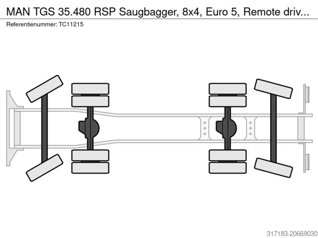 مركبة شفط MAN TGS 35.480 RSP Saugbagger, 8x4, Euro 5, Remote ...