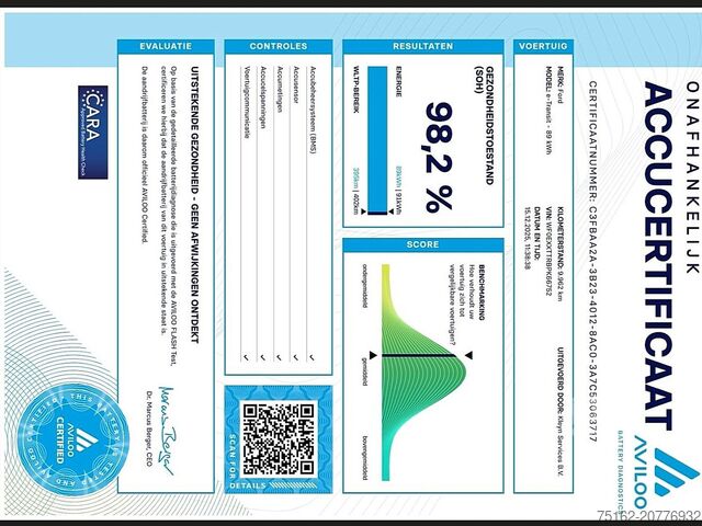 Break à toit surélevé FORD E-TRANSIT L2H2 184 pk 75KWH