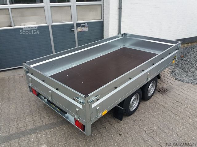 Remolque de turismos Neptun 2000kg Tandem Pritsche 320x168x40cm Stahlwände direkt und günstig