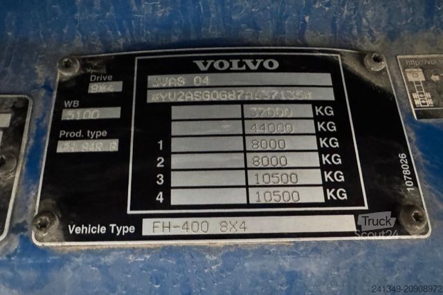 Camión portacontenedores de gancho VOLVO FH-400 8x4 Hyvalift AHK