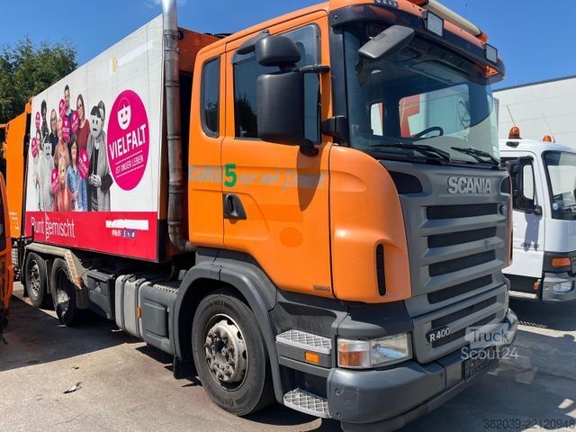 Szemetesautó SCANIA R 400 6X2 MÜLLWAGEN