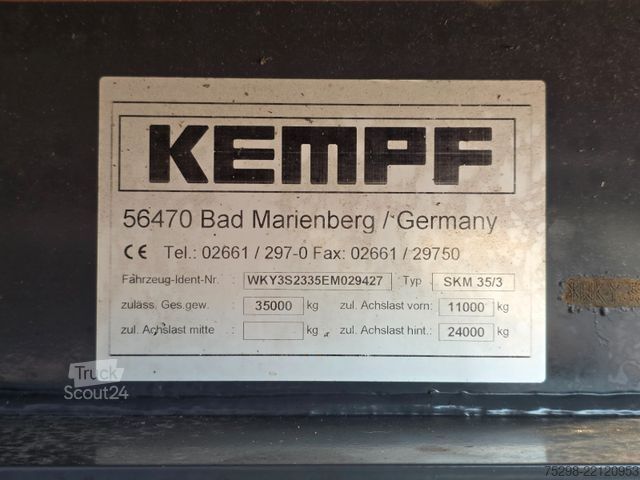 Kippipuoliperävaunu KEMPF MULDE MIT KLAPPE!! / VOLVO 500 / KOMPLETT !!
