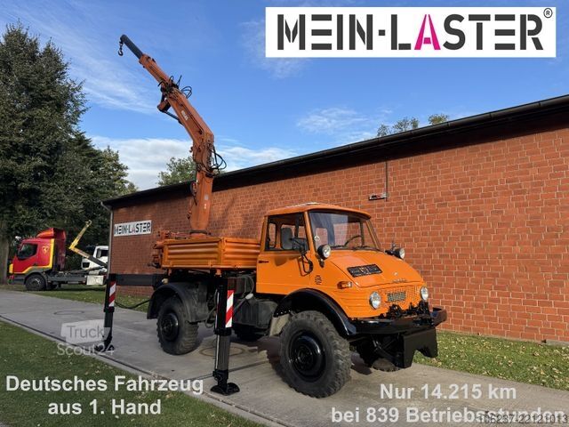 Sunkvežimis su kranu ir furgonu UNIMOG U 1100 Atlas AK 3006 nur 14.215 km-1. Hand