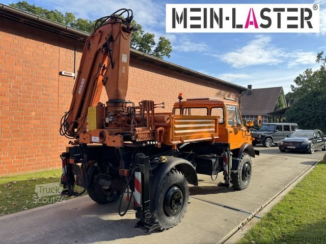 Sunkvežimis su kranu ir furgonu UNIMOG U 1100 Atlas AK 3006 nur 14.215 km-1. Hand