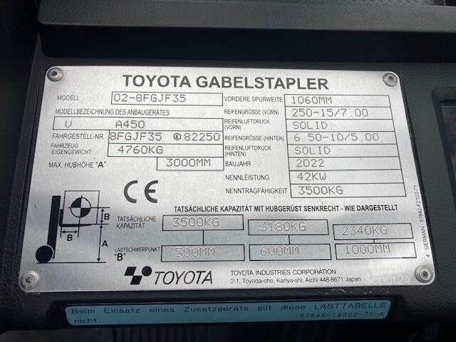 Lauksaimniecības mašīna Toyota 02-8FGJF35