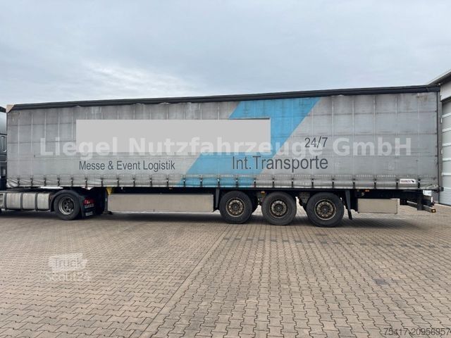 Semi-reboque aberto com lona SCHMITZ CARGOBULL SCB S3T standard*Lift*SP*TÜV*Palettenkasten