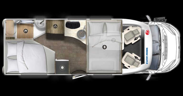 Camping-car semi-intégré EURA MOBIL PROFILA RS 675 SB, Dachklima, Fahrradträger