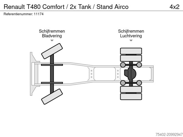Standaard-SZM Renault T480 Comfort / 2x Tank / Stand Airco
