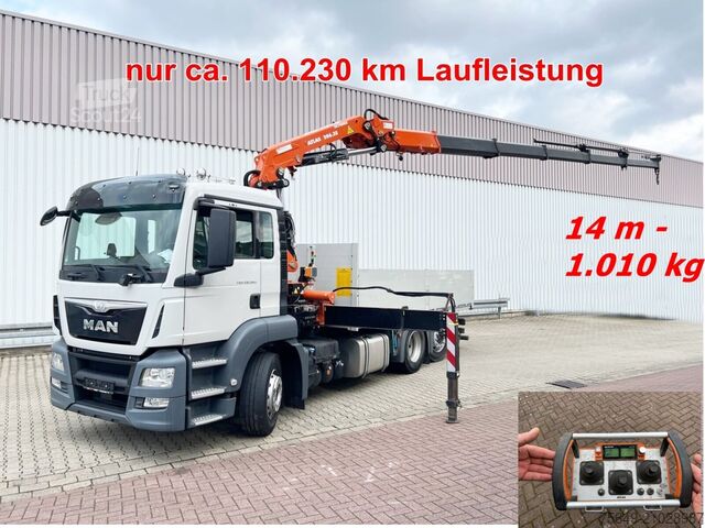 Grue montée sur camion MAN TGS 26.360/400 6x2-4 BL TGS 26.360/400 6x2-4 BL, Lenk-/Lift, Kran Atlas AK 206.3E A5, Funk