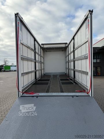 Autocarro con pianale e telone MAN 26.440 6x2 mit Schwerlast-Ladebordwand Rampe