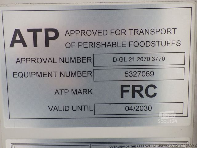 Reefer semitrailer SCHMITZ CARGOBULL SKO 24/L V7 Doppelst./Trennwand vorber./617 Std.