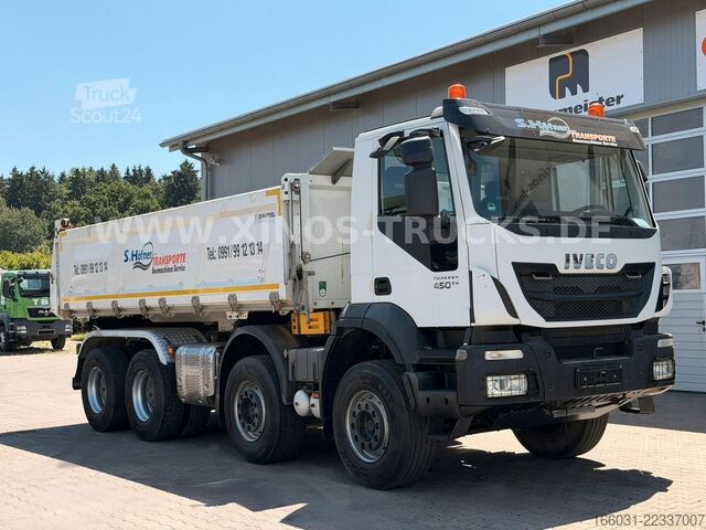 Üç taraflı damperli kamyon IVECO TRAKKER 450 8X4 DAUTEL Bordmatic 130.000km!