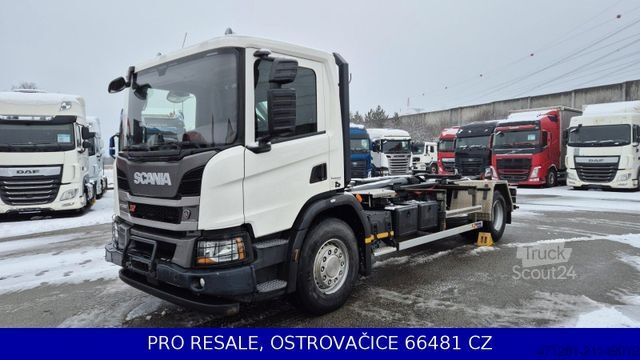 شاحنة قلّابة بذراع تحميل متحرك SCANIA P280 N323 4x2 E6 + ABROLLKIPP. + MANUAL