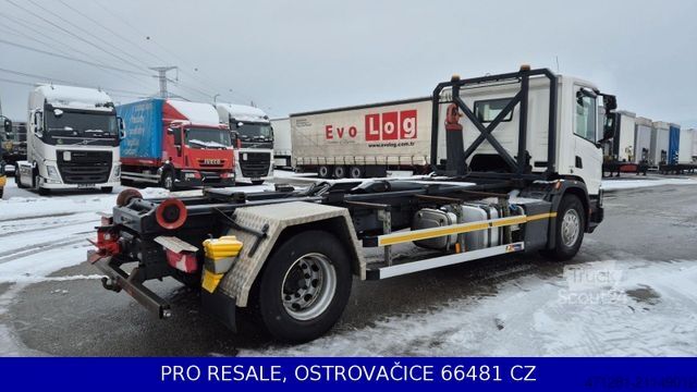 شاحنة قلّابة بذراع تحميل متحرك SCANIA P280 N323 4x2 E6 + ABROLLKIPP. + MANUAL