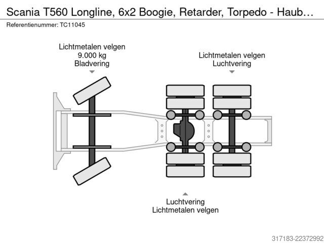 Standard-SZM Scania T560 Longline, 6x2 Boogie, Retarder, Torpedo - ...