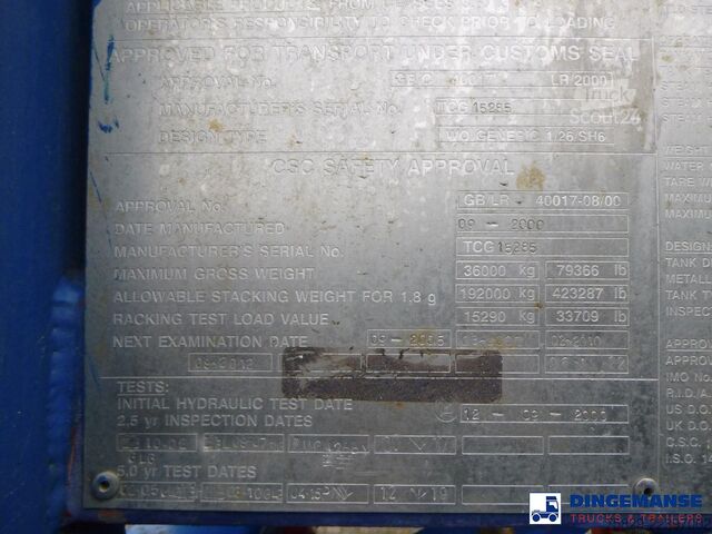 Contenitore cisterna Welfit Oddy Food tank container inox 25.9 m3 / 1 comp