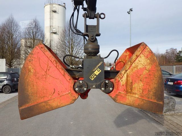 Furgón volquete trilateral IVECO 70 C 18 DoKa/Kipper/Palfinger Kran/Greifer/2xAHK