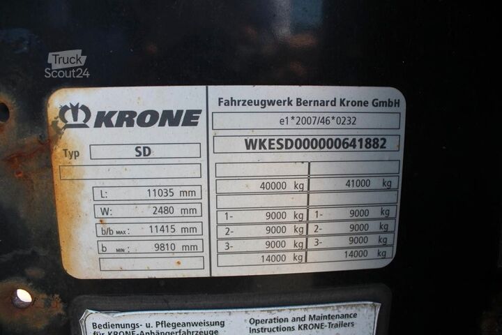 Náves s výmennou nadstavbou KRONE SD MULTI HECK TELESKOP 2 x LIFTACHSE Nr.: 882