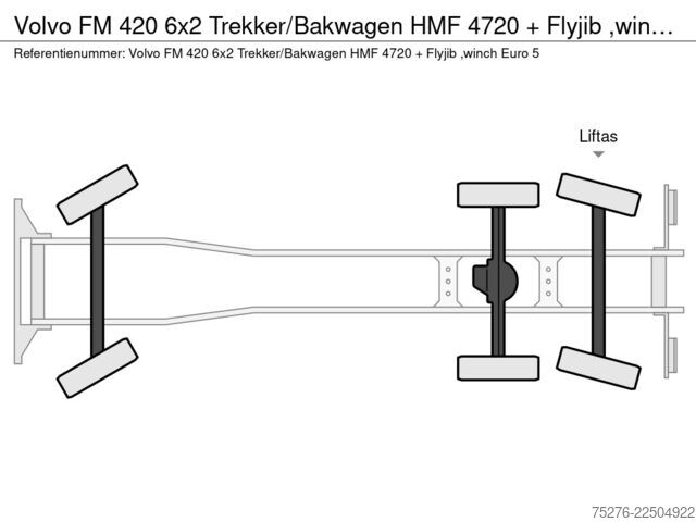 Nosturiauto Volvo FM 420 6x2 Trekker/Bakwagen HMF 4720 + Flyjib ,...