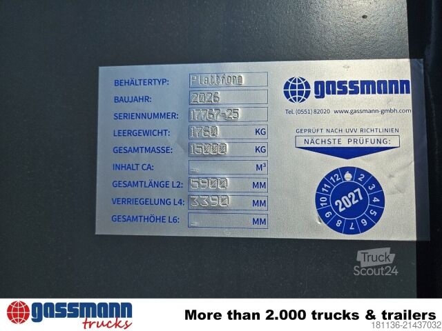 Contentor roll-off  Abrollplattform 5.500mm, 2x vorhanden