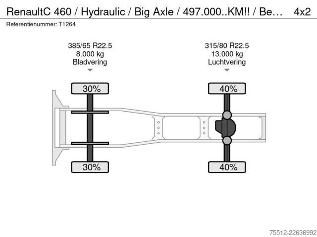 Standard-SZM Renault C 460 / Hydraulic / Big Axle / 497.000..KM!! / ...