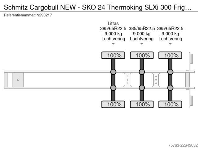 Kølet/frosset transport Schmitz Cargobull NEW - SKO 24 Thermoking SLXi 300 Frigo - Hooks/...
