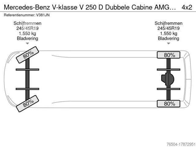 Dodávka s dvojitou kabinou Mercedes-Benz V-klasse V 250 D Dubbele Cabine AMG Euro 6 Elek...
