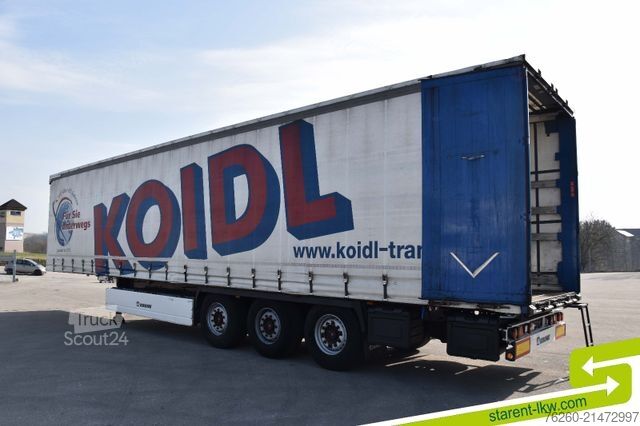 Open semitrailer with tarp KRONE Palettenkasten SAF Achsen TÜV 5/26