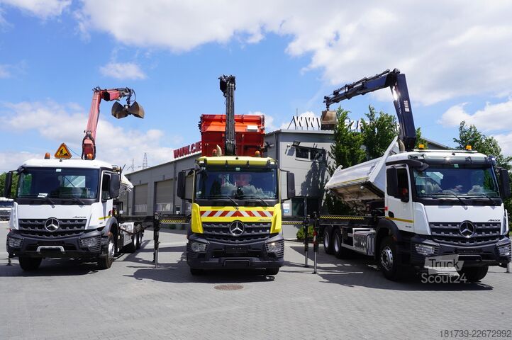 Trojstranný sklápač Mercedes-Benz Arocs 2636 6×4 / 100 tho. km! / HIAB cra