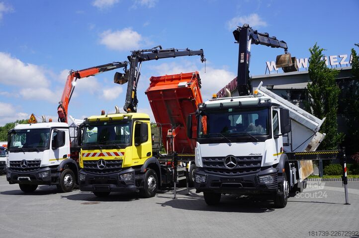 Trojstranný sklápač Mercedes-Benz Arocs 2636 6×4 / 100 tho. km! / HIAB cra