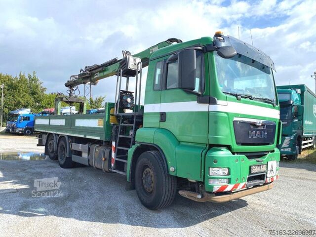 Vrachtauto met open laadbak MAN TG-S 26.320 6x2-2 BL Pritsche Kran Hiab XS166 DS