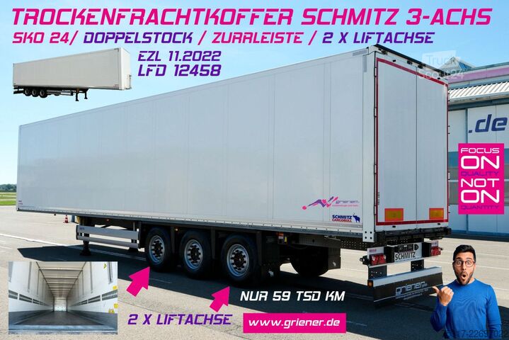 Gesloten oplegger SCHMITZ CARGOBULL SKO 24/ DOPPELSTOCK / ZURRLEISTE / 2 x LIFTACHSE
