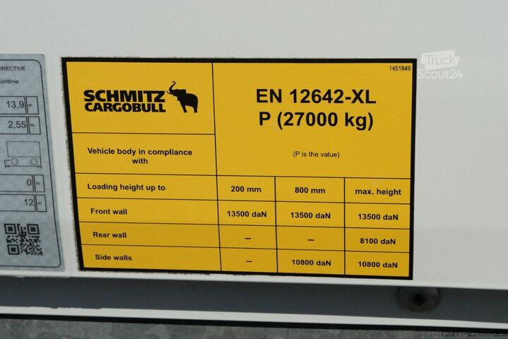 Gesloten oplegger SCHMITZ CARGOBULL SKO 24/ DOPPELSTOCK / ZURRLEISTE / 2 x LIFTACHSE