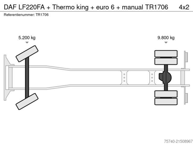 Jäähdytetyt/pakastetut kuljetukset DAF LF220FA + Thermo king + euro 6 + manual