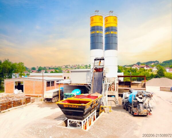Stationary concrete mixing plant FABO 60 m³/h Compact Concrete Batching Plant