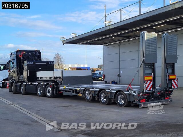 Scania S660 8X2 HMF 9520OK-RCS Żuraw, siodło, pełne zawieszenie pneumatyczne, oś podnoszona i skrętn Scania S660 8X2 HMF 9520OK-RCS Crane Kran Fifth wheel ...