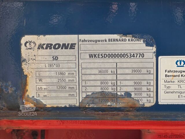 Полуприцеп с рабочей платформой KRONE SD * PLATEAU * BPW * STAHLMATTEN