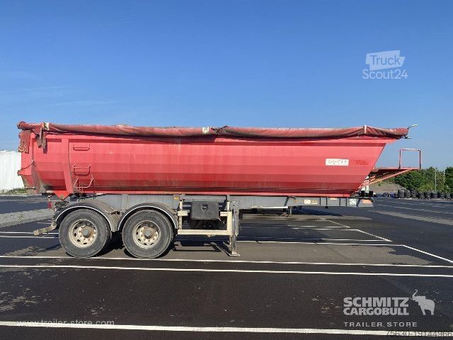 Semirimorchio ribaltabile Semitrailer Tipper Steel half pipe body 91m³