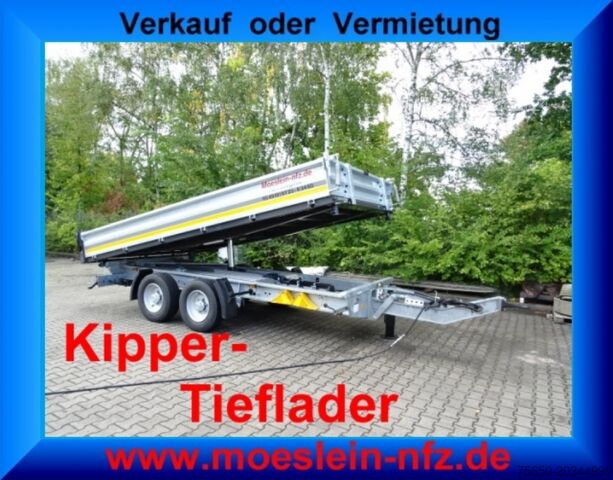Kiepaanhangwagen Möslein TTG 11 Verzinkt  neuer Tandem 3- Seitenkipper Tieflader-- Neufahrzeug --